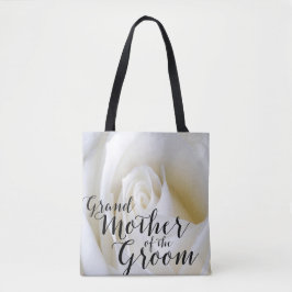 Abuela rosa blanca de la bolsa de tela de Groom