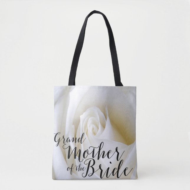 Abuela rosa blanca de la bolsa de tela de novia (Anverso)