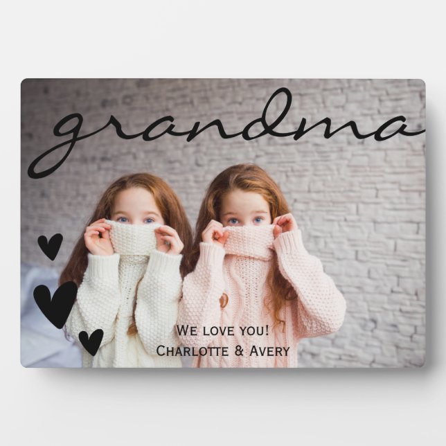 Abuela: Te queremos, placa fotográfica personaliza (Frente)
