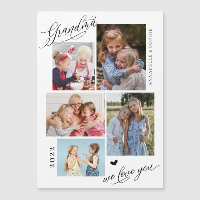 Abuela te queremos tipografía de Collage de fotos (Anverso)