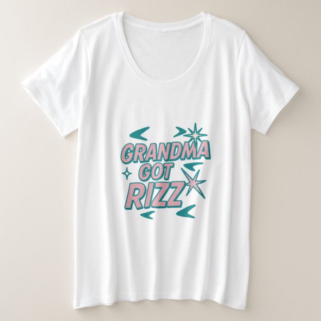 Abuela Tiene Rizz — Pop Atómico Verde Teal‑Rosa (Anverso del diseño)