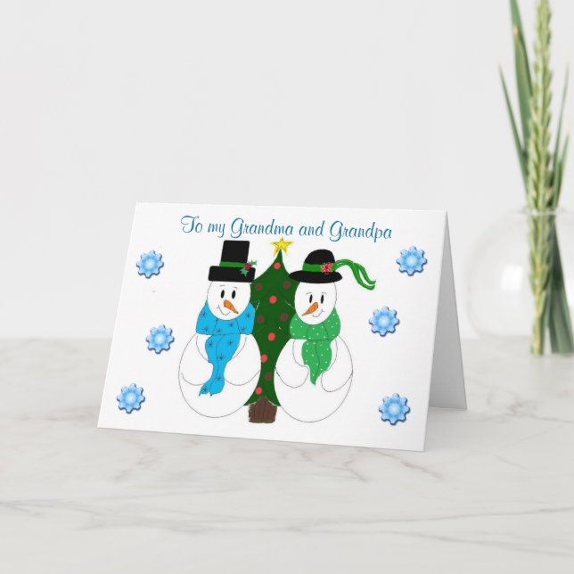 Abuela y abuelo - tarjeta de Navidades (Anverso)