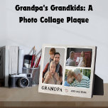 Abuelitos del abuelo: Una placa de Collage de foto<br><div class="desc">Crea un tributo conmovedor a un querido abuelo con esta placa personalizada de collage de fotos. Con seis tragamonedas de fotos, un mensaje central de "GRANDPA", y espacio para un mensaje personalizado y los nombres de los nietos, esta placa es la manera perfecta de apreciar recuerdos especiales y celebrar el...</div>