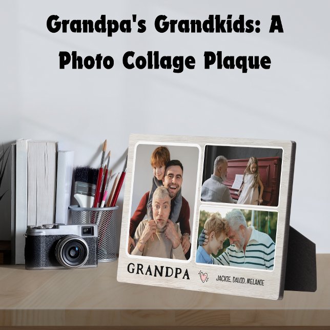 Abuelitos del abuelo: Una placa de Collage de foto (Grandpa's Grandkids: A Photo Collage Plaque)