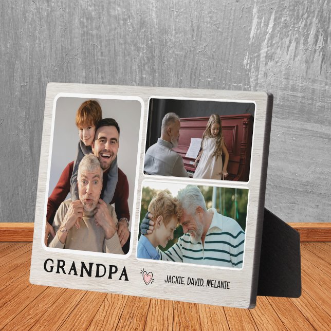 Abuelitos del abuelo: Una placa de Collage de foto (Grandpa's Grandkids: A Photo Collage Plaque)
