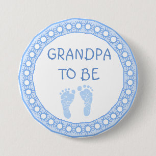 Abuelo a ser botón de Baby Shower del muchacho
