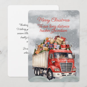 Abuelo camionero de larga distancia de navidad