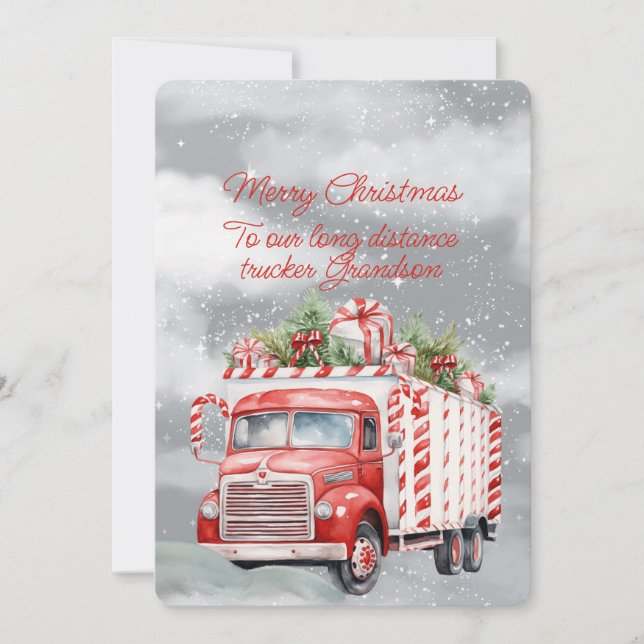 Abuelo camionero de larga distancia de navidad (Anverso)