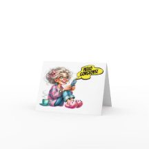 Abuelo Divertido Con Café y Teléfono Celular