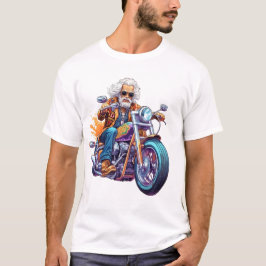 Abuelo en la camiseta de la bicicleta