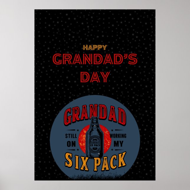Abuelo gracioso seis Posters - Cerveza del Día del (Frente)