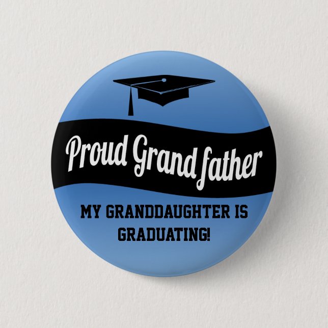 Abuelo orgulloso - botón de la graduación (Anverso)