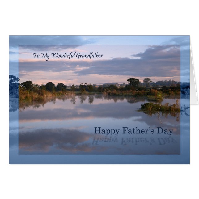 Abuelo, tarjeta del Día del Padre del amanecer (Anverso (Horizontal))