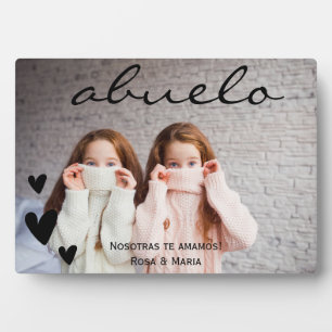 Abuelo te amamos placa fotográfica personalizada