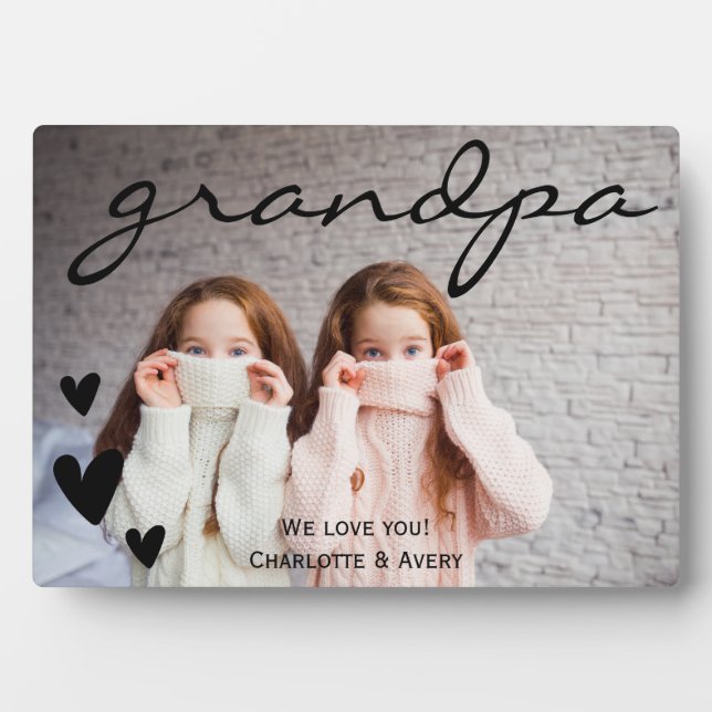 Abuelo, te queremos, placa fotográfica personaliza (Frente)