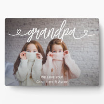 Abuelo, te queremos, placa fotográfica personaliza