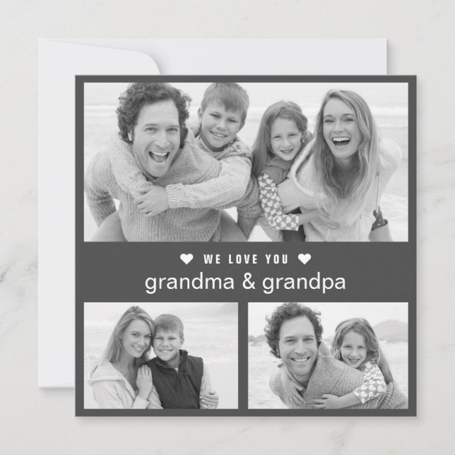 Abuelos modernos Día foto en blanco y negro (Anverso)
