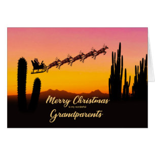 Abuelos Navidades Santa sobre el desierto