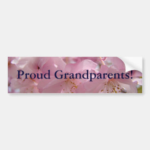 ¡Abuelos Orgullosos! pegatinas Flores Rosadas