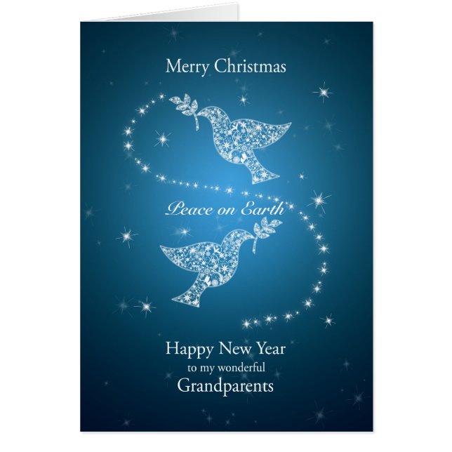 Abuelos, palomas de Navidades de la paz (Frente)