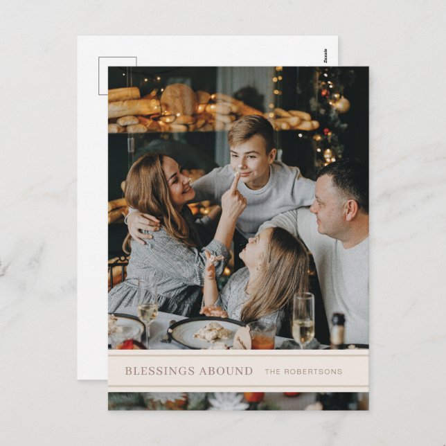 Abundan las bendiciones en la postal de los Navida (Anverso / Reverso)