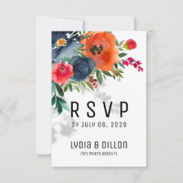 Abundancia de Flores Boda RSVP Correo Tarjeta de A