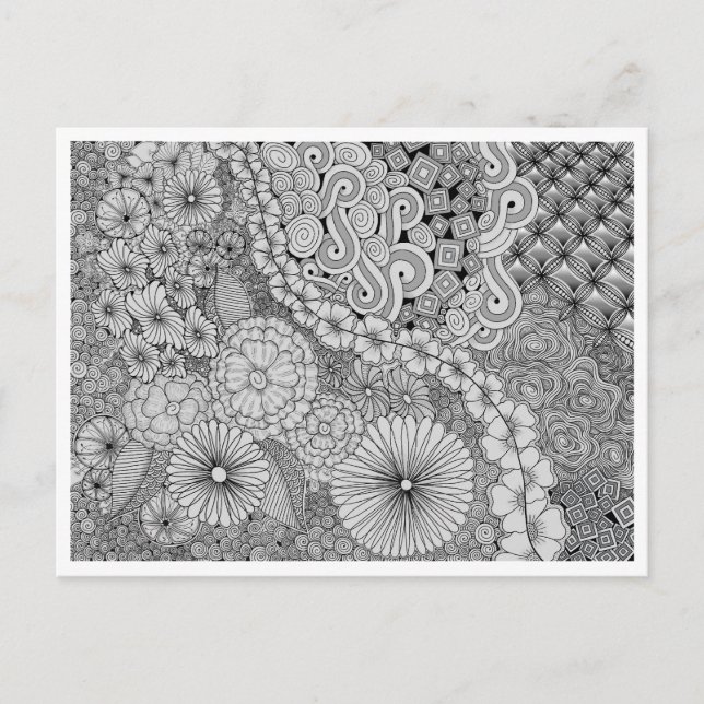 Abundancia en flor - Postales colorables (Anverso)