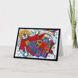 Abundant Blessings Meowy Navidades tarjeta Angel C