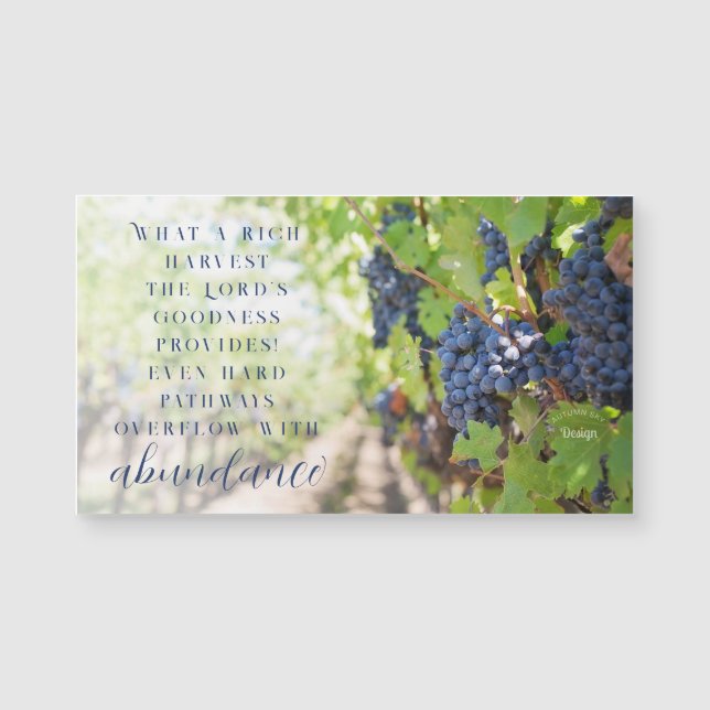 Abundant Harvest Inspirador Photography Magnet (Anverso)
