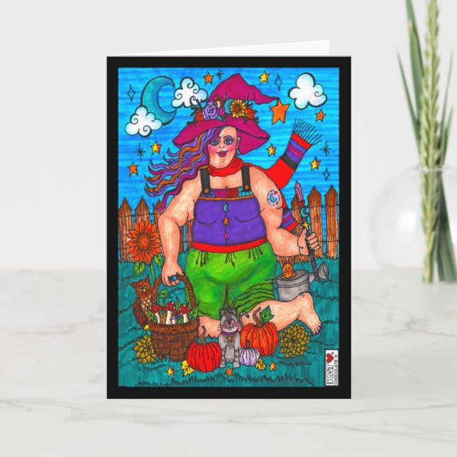 Abundantemente mágica tarjeta de bruja de jardín (Anverso)