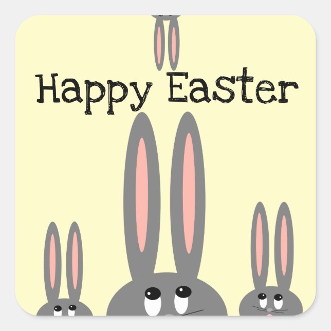 Abundantes curiosos felices Pegatinas de Pascua (Anverso)