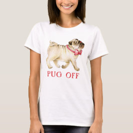 Aburrido deslumbrante pug acuarela camiseta de art