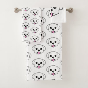 Aburrido perro de la frívola de Bichon blanco pega