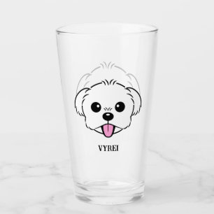 Aburrido perro de la frívola de Bichon blanco pega