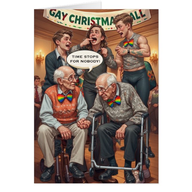Abuso de adultos mayores gay: Tarjeta de Navidades (Frente)