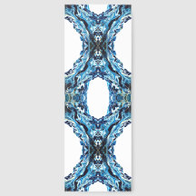 Abyss Abstract Navy Blue Gold White Fluid Art