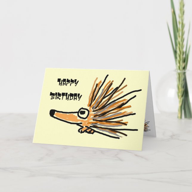 AC- Tarjeta de cumpleaños Porcupine Pricky (Anverso)