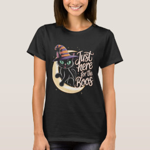 Acá Para La Graciosa Camiseta De Gato Negro C