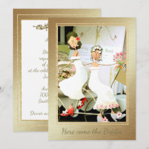 Acá viene la invitación a la boda de novias