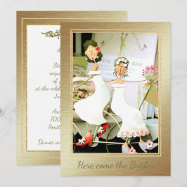 Acá viene la invitación a la boda de novias