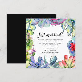 ¡Acabados de casar! Anuncio de cactus y suculentas