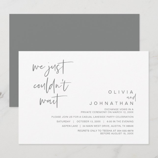 Acabamos de no poder esperar, Invitación de Boda c (Anverso / Reverso)