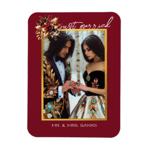 Acaban de Casarse Imán de Boda Personalizado