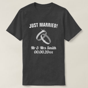 Acabo de casar al Sr. y a la Sra. camiseta para re
