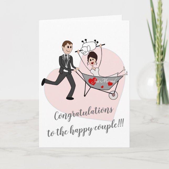 Acabo de casar - Tarjeta de saludo de boda balcáni (Anverso)