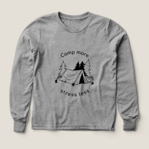 Acampar más estrés menos camisetas básicos de mang