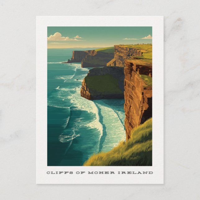 Acantilados de la postal de viaje de Moher Ireland (Anverso)