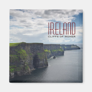 Acantilados de Moher en imán del texto de Irlanda