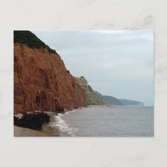 Acantilados oceánicos de Sidmouth y postal de la c (Anverso)