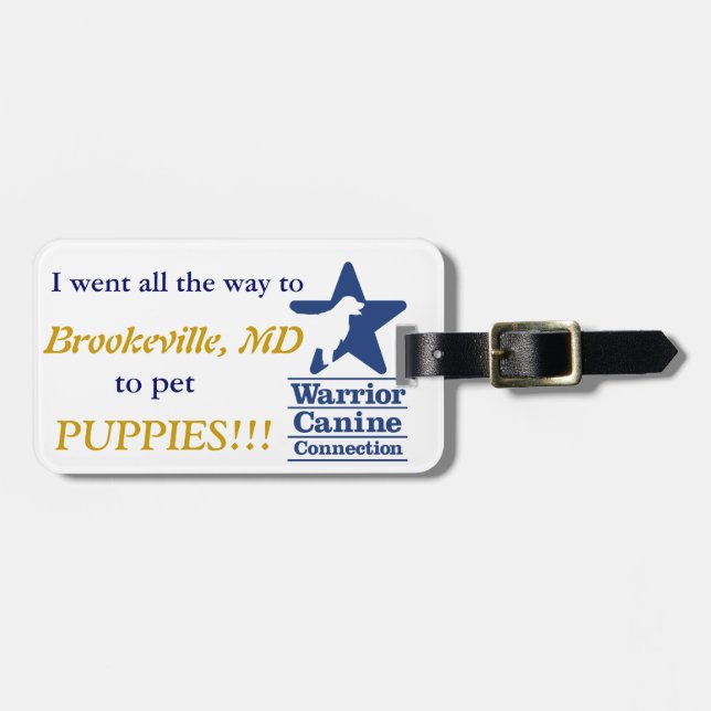 ¡Acaricio perritos!  Etiqueta del equipaje (Frente Horizontal)